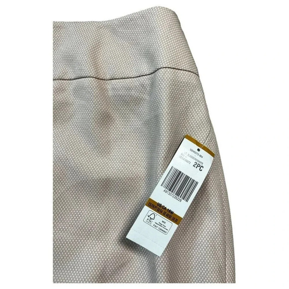 Le Suit Skirt Pink Lt Blossom/white Lined Size 16W Suit Separates Knee Length - Picture 2 of 10